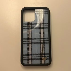 wildflower phone case blue plaid